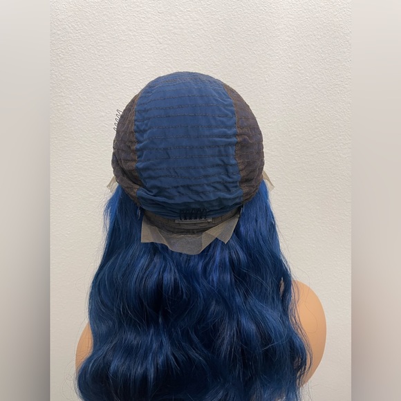 New! 16” 13x4 Blue Human Hair Body Wave Lacefront Wig - Picture 5 of 13